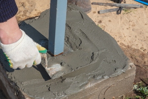 Installing a cinder block for foundation