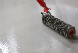 Rolling a substance onto a concrete surface