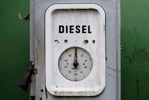 an old off-white diesel machine
