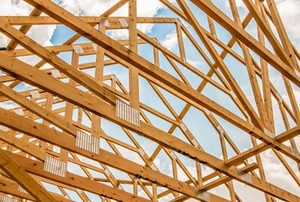 roof trusses during construction
