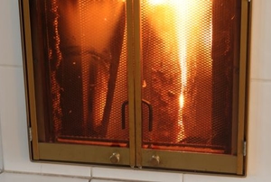 brass fireplace doors