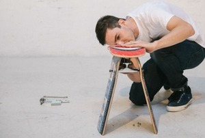 Jason Podlaski and a deckstool.