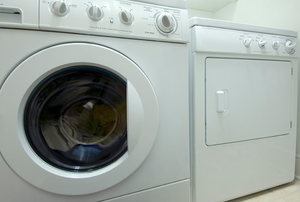 washing machine and dryer indoors