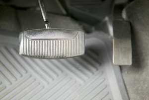 Brake and gas pedals.
