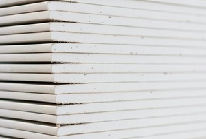 drywall sheets in a stack