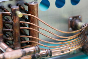 copper pipes on air conditioner