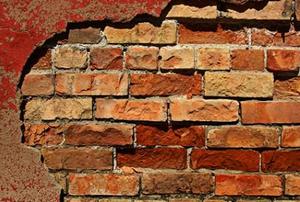 An old, red-brick wall.