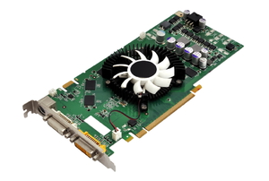 A graphics card set against a white background.