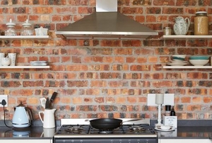 Brick Veneer in a kitchen