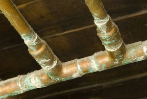 Soldered copper pipe.