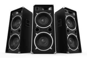 PA speakers.