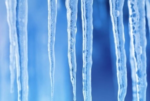 icicles on a blue background