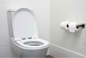 Toilet in a bathroom