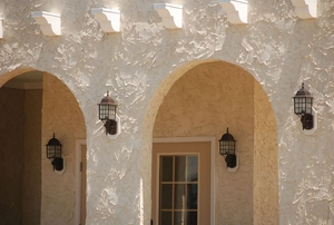 Stucco on house exterior