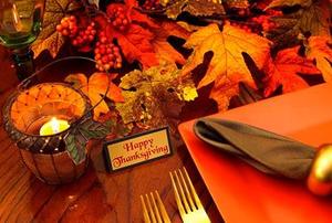 A Thanksgiving place setting.