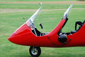 red gyrocopter