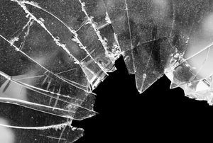 broken window-pane glass