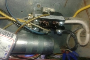 an AC unit's electrical connections