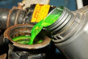 Coolant being poured