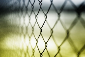 closeup of chain link fence
