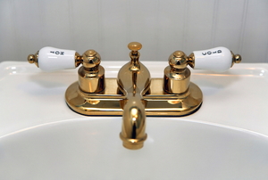 polished brass bathroom faucet