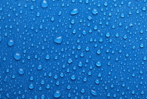 water droplets on  blue background