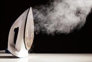 Steam rising from an iron