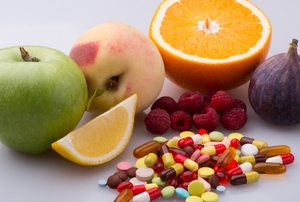 A bunch of types of organic fruit.