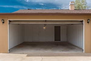 The inside of a garage.