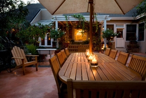 dining set on a patio