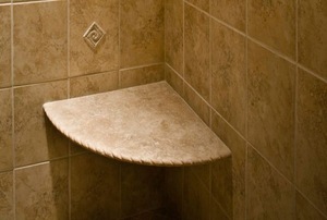 corner shower bench