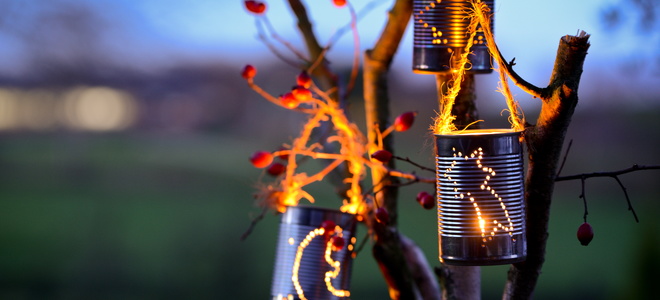 Tin cans turned into lights.