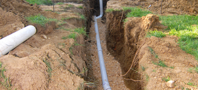 sewer lines leading from the house