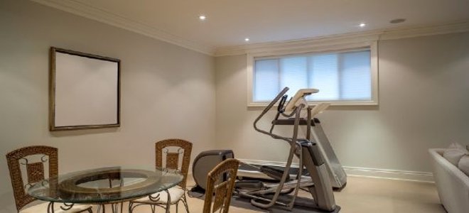 A finished basement.