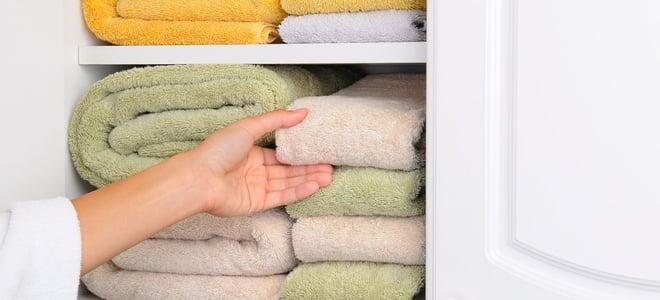 towels in a closet
