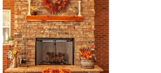 fireplace with brick mantle