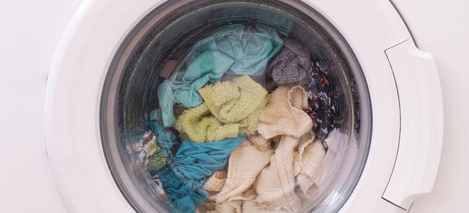 A fully loaded washing machine.