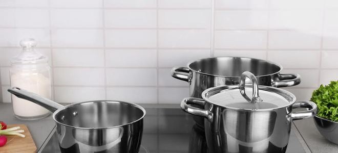 Pots on a stove.