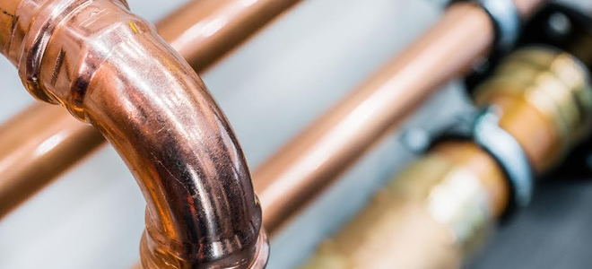Copper pipes. 
