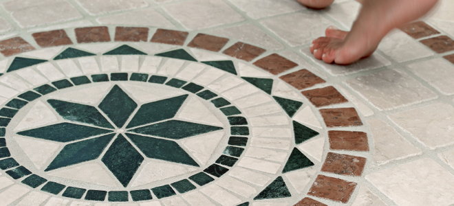 marble floor with inlay