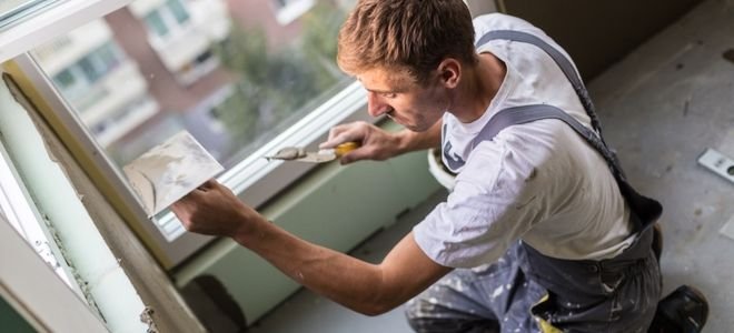 a person working on windows