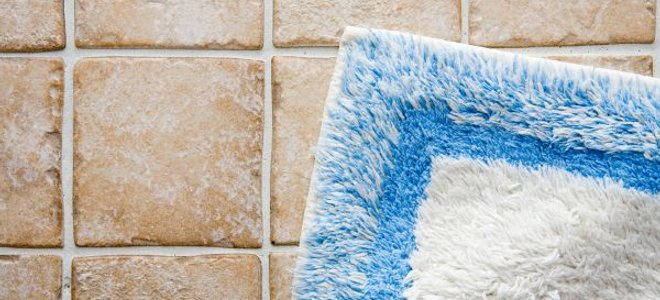 tile floor with bath mat