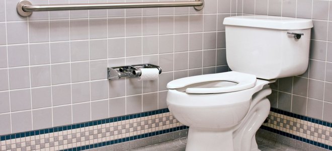 Corner of a bathroom with a toilet