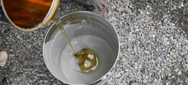 mixing a resin into a pail
