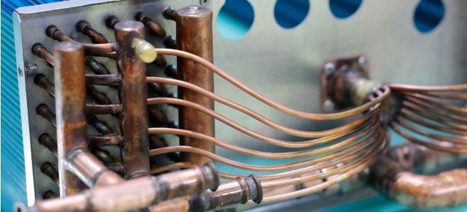 copper pipes on air conditioner