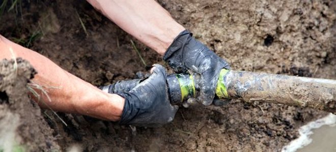 Someone working on a sewer line. 