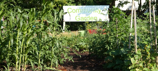 Community garden sign.