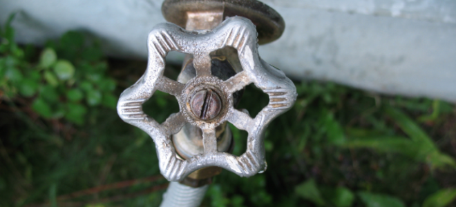 An outdoor water faucet