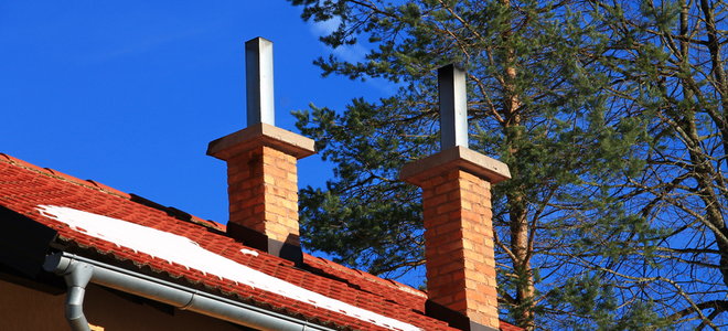 chimney vents on a roof