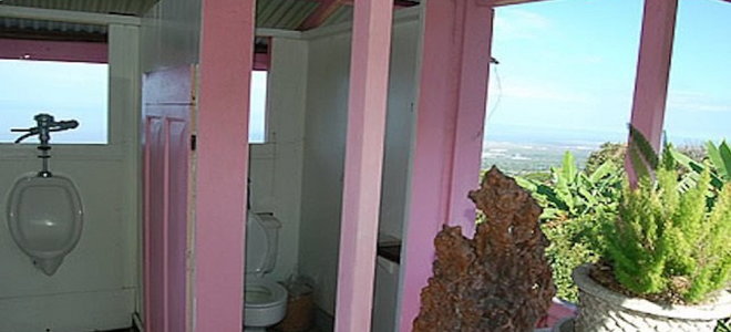 small bathroom with toilet and urinal